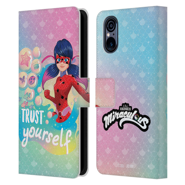 Miraculous Tales of Ladybug & Cat Noir Aqua Ladybug Trust Yourself Leather Book Wallet Case Cover For Sony Xperia 5 V 5G