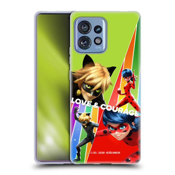 Miraculous Tales of Ladybug & Cat Noir Graphics Love & Courage Soft Gel Case for Motorola Moto Edge 40 Pro