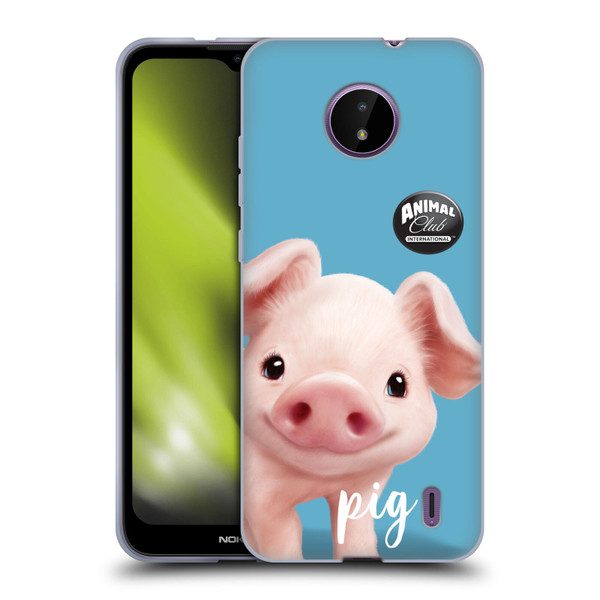 Animal Club International Faces Pig Soft Gel Case for Nokia C10 / C20