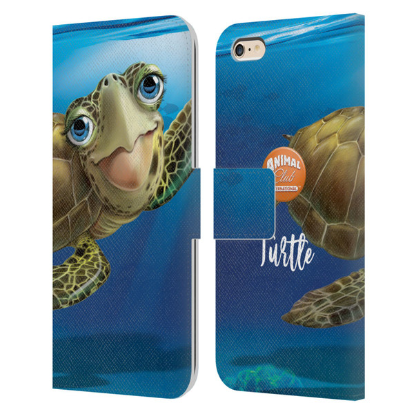 Animal Club International Underwater Sea Turtle Leather Book Wallet Case Cover For Apple iPhone 6 Plus / iPhone 6s Plus