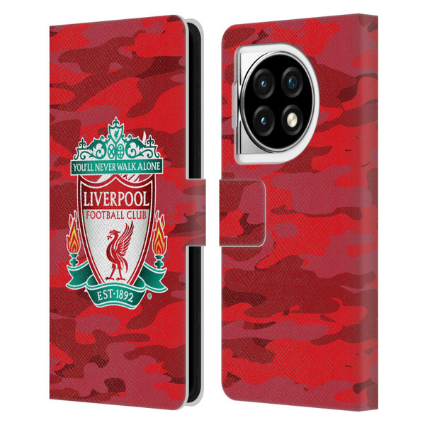 Liverpool Football Club Camou Home Colourways Crest Leather Book Wallet Case Cover For OPPO OnePlus Ace 3 5G