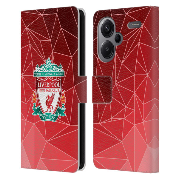 Liverpool Football Club Crest & Liverbird 2 Geometric Leather Book Wallet Case Cover For Xiaomi Redmi Note 13 Pro Plus 5G