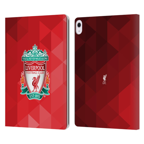 Liverpool Football Club Crest 1 Red Geometric 1 Leather Book Wallet Case Cover For Apple iPad Air 13 2024