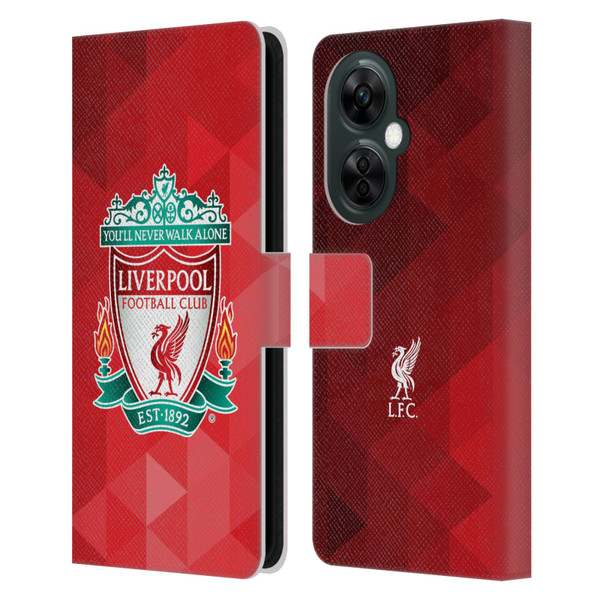 Liverpool Football Club Crest 1 Red Geometric 1 Leather Book Wallet Case Cover For OnePlus Nord CE 3 Lite 5G