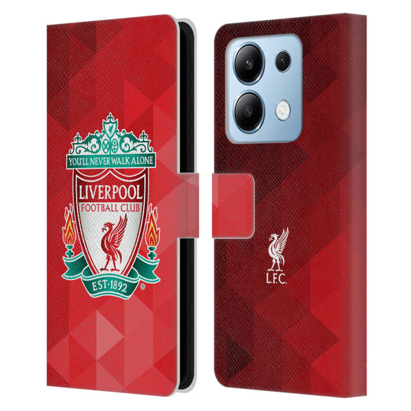 Liverpool Football Club Crest 1 Red Geometric 1 Leather Book Wallet Case Cover For Xiaomi Redmi Note 13/13 Pro 5G