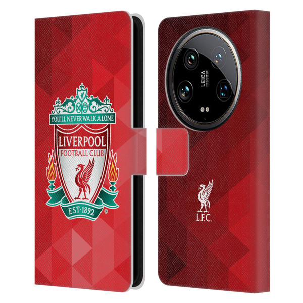 Liverpool Football Club Crest 1 Red Geometric 1 Leather Book Wallet Case Cover For Xiaomi 14 Ultra