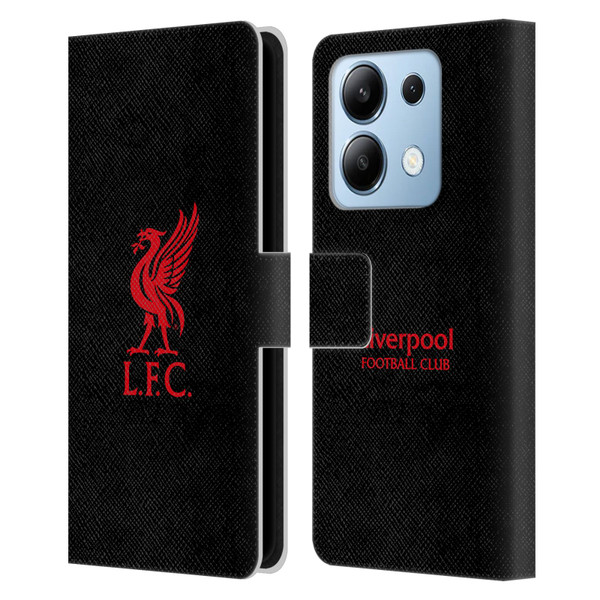 Liverpool Football Club Liver Bird Red Logo On Black Leather Book Wallet Case Cover For Xiaomi Redmi Note 13/13 Pro 5G