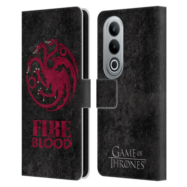 HBO Game of Thrones Dark Distressed Look Sigils Targaryen Leather Book Wallet Case Cover For OPPO OnePlus Ace 3V 5G
