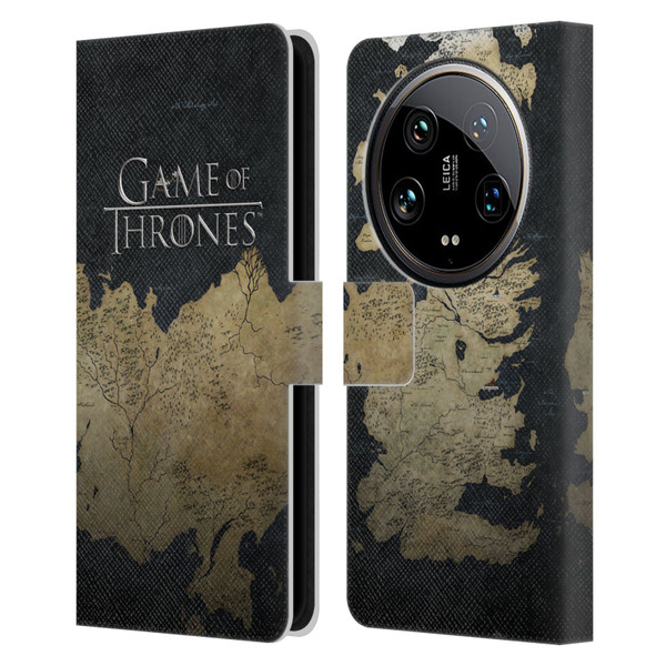 HBO Game of Thrones Key Art Westeros Map Leather Book Wallet Case Cover For Xiaomi 14 Ultra