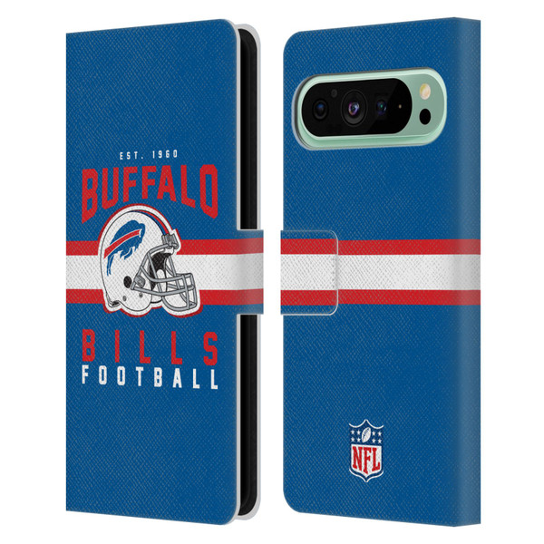 NFL Buffalo Bills Graphics Helmet Typography Leather Book Wallet Case Cover For Google Pixel 9 Pro XL
