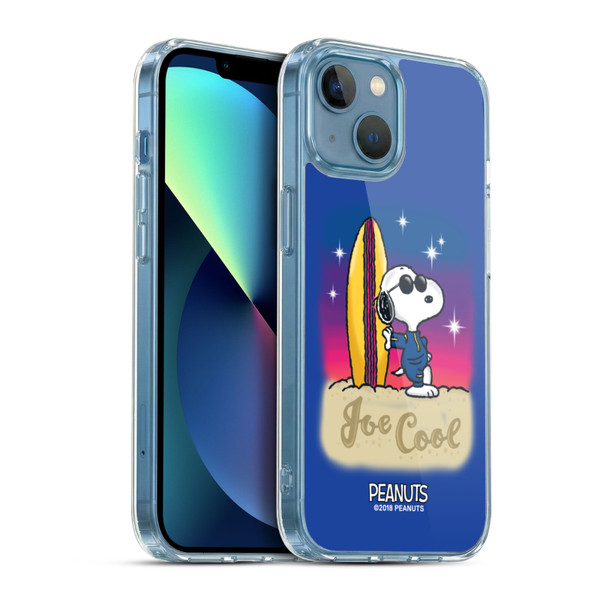 Peanuts Snoopy Boardwalk Airbrush Joe Cool Surf Soft Gel Case for Apple iPhone 13 Mini & MagSafe
