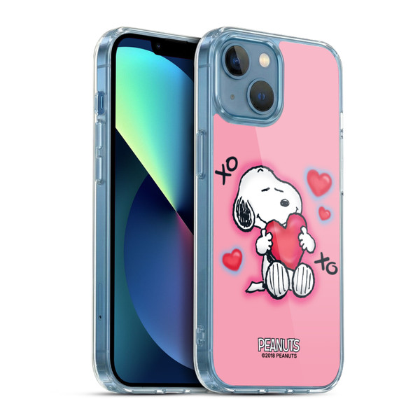 Peanuts Snoopy Boardwalk Airbrush XOXO Soft Gel Case for Apple iPhone 13 Mini & MagSafe