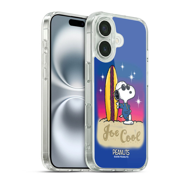 Peanuts Snoopy Boardwalk Airbrush Joe Cool Surf Soft Gel Case for Apple iPhone 16 & MagSafe