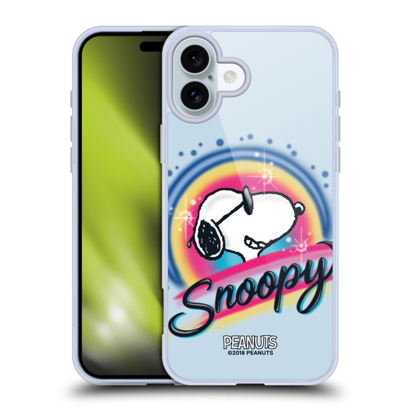 Peanuts Snoopy Boardwalk Airbrush Colourful Sunglasses Soft Gel Case for Apple iPhone 16 Plus
