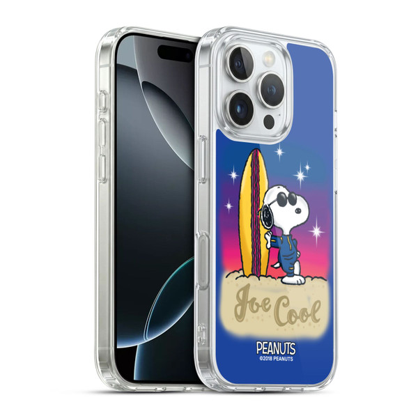 Peanuts Snoopy Boardwalk Airbrush Joe Cool Surf Soft Gel Case for Apple iPhone 16 Pro & MagSafe