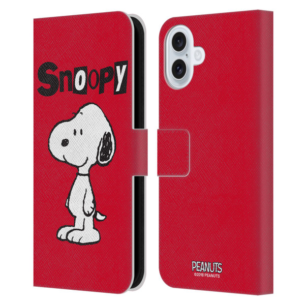 Peanuts Characters Snoopy Leather Book Wallet Case Cover For Apple iPhone 16 Plus