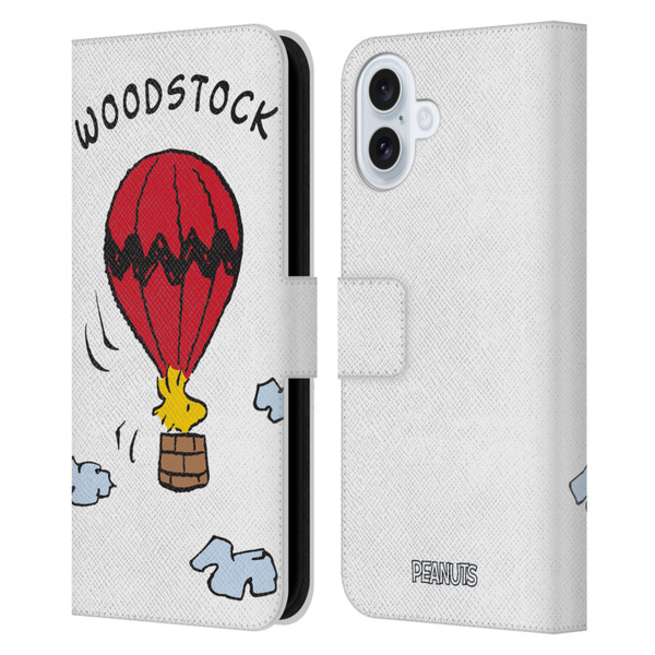 Peanuts Characters Woodstock Leather Book Wallet Case Cover For Apple iPhone 16 Plus