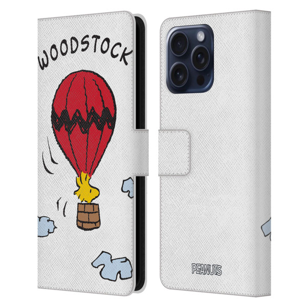 Peanuts Characters Woodstock Leather Book Wallet Case Cover For Apple iPhone 16 Pro Max