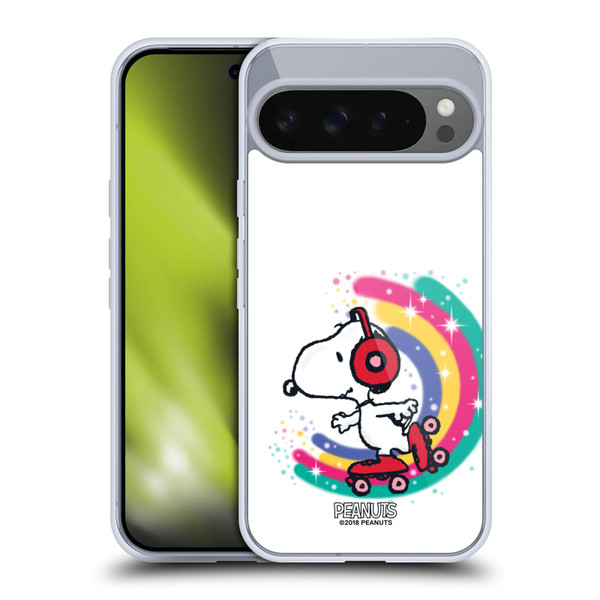 Peanuts Snoopy Boardwalk Airbrush Colourful Skating Soft Gel Case for Google Pixel 9 Pro XL