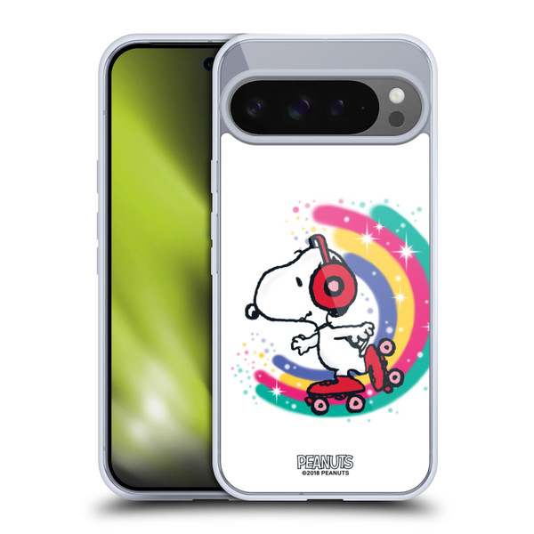 Peanuts Snoopy Boardwalk Airbrush Colourful Skating Soft Gel Case for Google Pixel 9 Pro XL