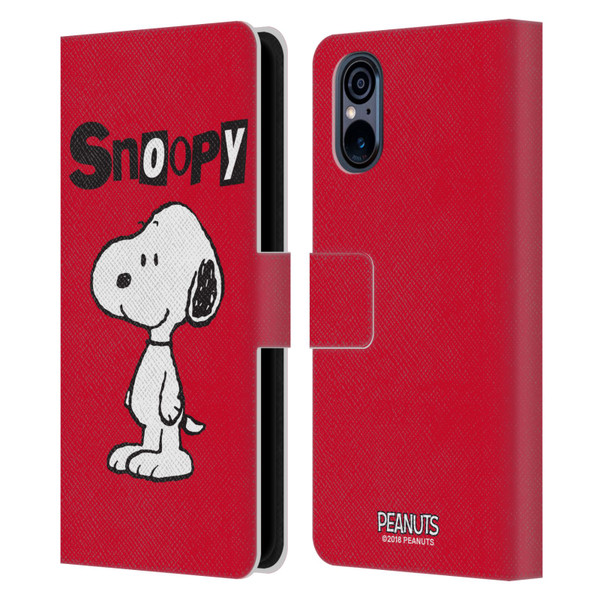 Peanuts Characters Snoopy Leather Book Wallet Case Cover For Sony Xperia 5 V 5G