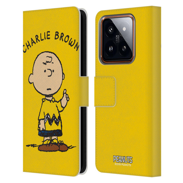 Peanuts Characters Charlie Brown Leather Book Wallet Case Cover For Xiaomi 14