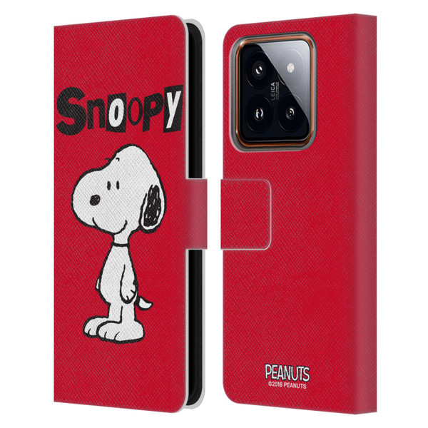 Peanuts Characters Snoopy Leather Book Wallet Case Cover For Xiaomi 14