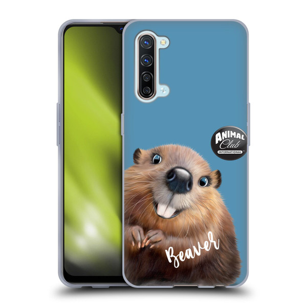 Animal Club International Faces Beaver Soft Gel Case for OPPO Find X2 Lite 5G