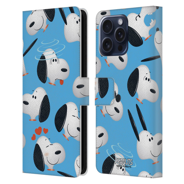 Peanuts Character Patterns Snoopy Leather Book Wallet Case Cover For Apple iPhone 16 Pro Max