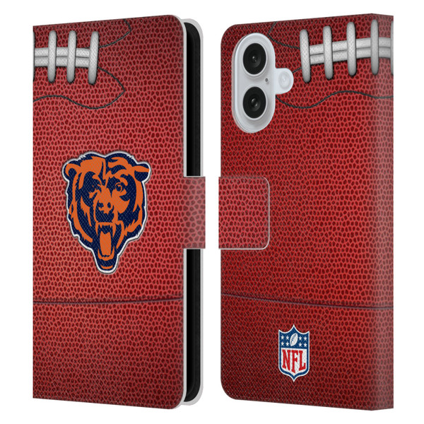 NFL Chicago Bears Graphics Football Leather Book Wallet Case Cover For Apple iPhone 16