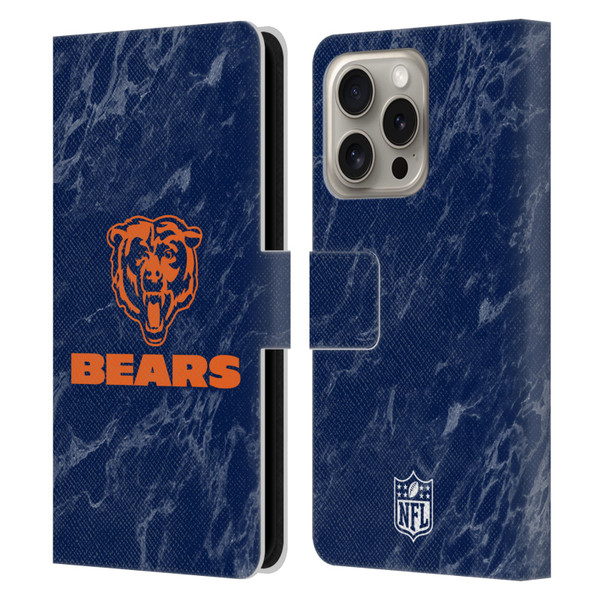 NFL Chicago Bears Graphics Coloured Marble Leather Book Wallet Case Cover For Apple iPhone 16 Pro NFL Chicago Bears Graphics Coloured Marble Leather Book Wallet Case Cover For Apple iPhone 16 Pro