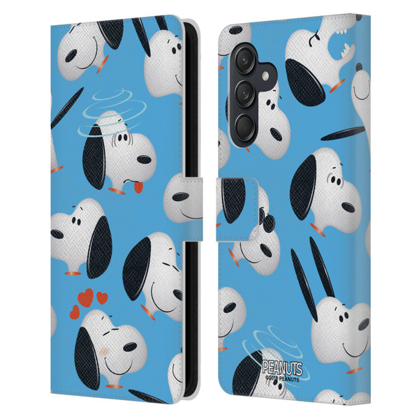 Peanuts Character Patterns Snoopy Leather Book Wallet Case Cover For Samsung Galaxy M55 5G