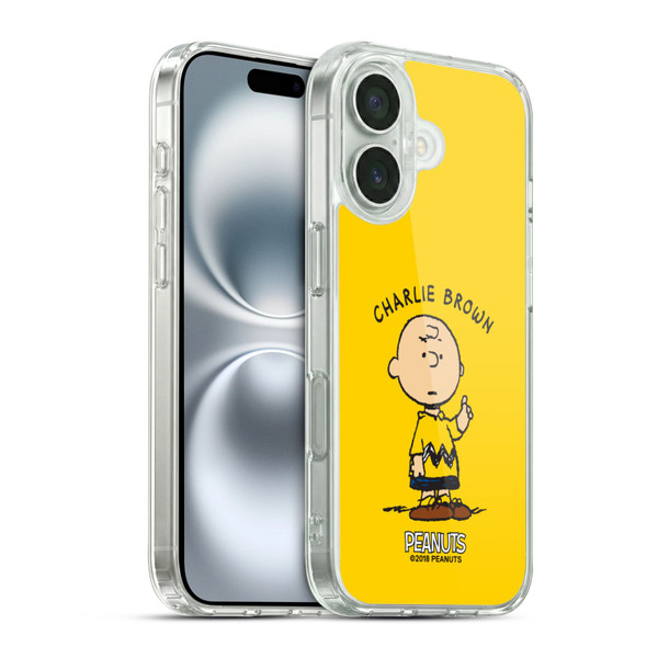 Peanuts Characters Charlie Brown Soft Gel Case for Apple iPhone 16 & MagSafe