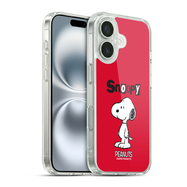 Peanuts Characters Snoopy Soft Gel Case for Apple iPhone 16 & MagSafe