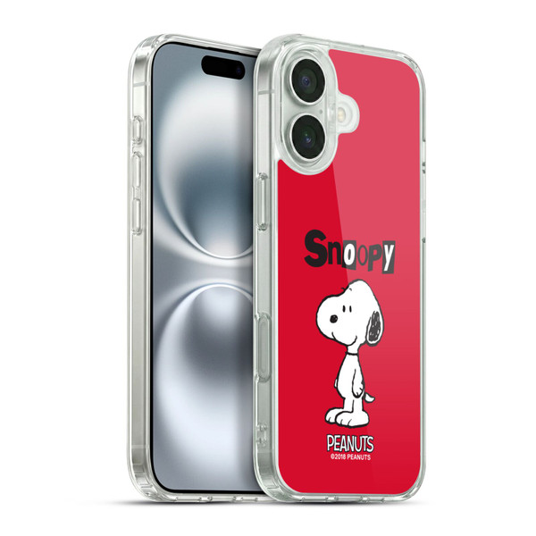 Peanuts Characters Snoopy Soft Gel Case for Apple iPhone 16 Plus & MagSafe