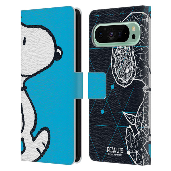 Peanuts Halfs And Laughs Snoopy Geometric Leather Book Wallet Case Cover For Google Pixel 9 Pro XL