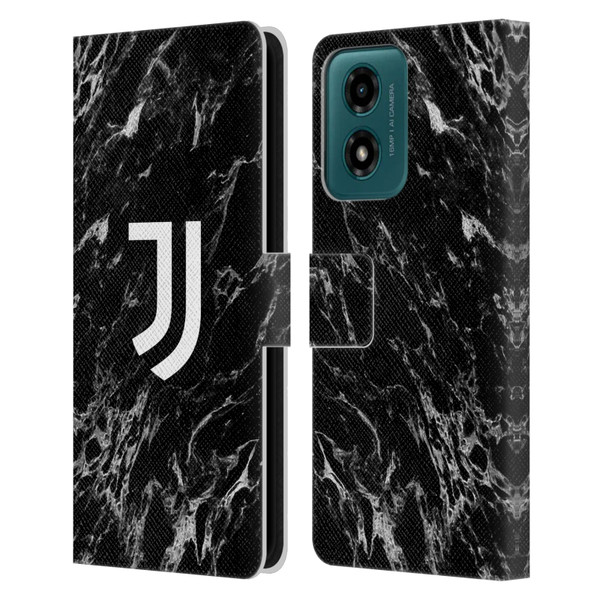 Juventus Football Club Marble Black Leather Book Wallet Case Cover For Motorola Moto G04/G04s/G24 4G