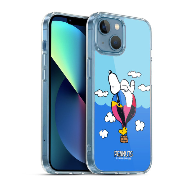 Peanuts Halfs And Laughs Snoopy & Woodstock Balloon Soft Gel Case for Apple iPhone 13 Mini & MagSafe