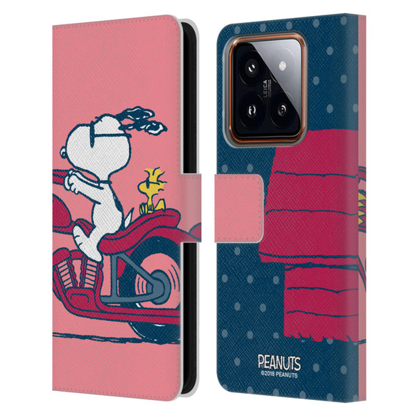 Peanuts Halfs And Laughs Snoopy & Woodstock Leather Book Wallet Case Cover For Xiaomi 14