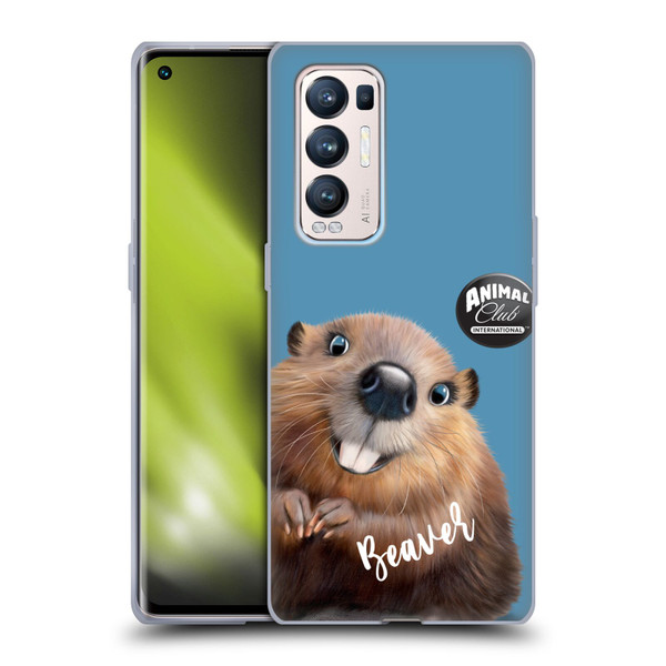 Animal Club International Faces Beaver Soft Gel Case for OPPO Find X3 Neo / Reno5 Pro+ 5G