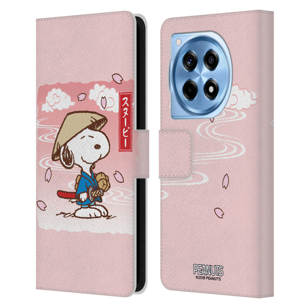 Peanuts Oriental Snoopy Samurai Leather Book Wallet Case Cover For OnePlus 12R