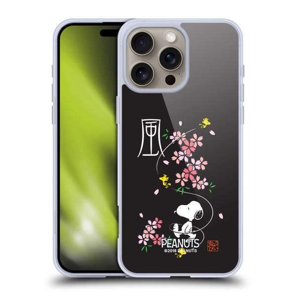 Peanuts Oriental Snoopy Cherry Blossoms Soft Gel Case for Apple iPhone 16 Pro Max