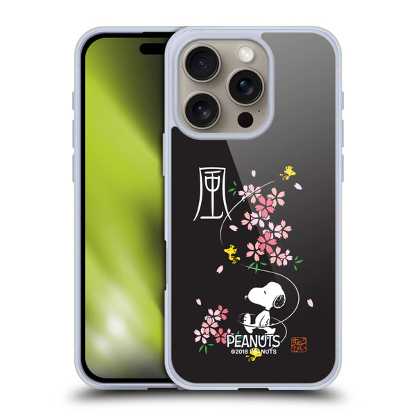 Peanuts Oriental Snoopy Cherry Blossoms Soft Gel Case for Apple iPhone 16 Pro & MagSafe