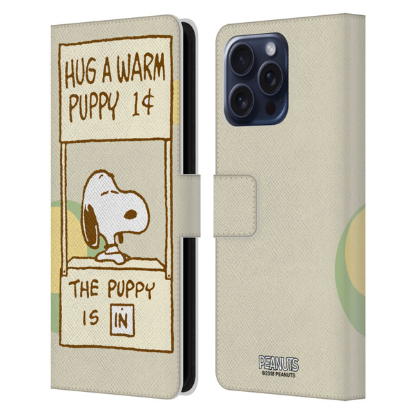 Peanuts Snoopy Hug Warm Leather Book Wallet Case Cover For Apple iPhone 16 Pro Max