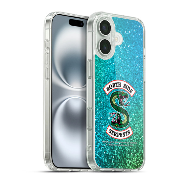 Riverdale South Side Serpents Glitter Print Logo Soft Gel Case for Apple iPhone 16 Plus & MagSafe