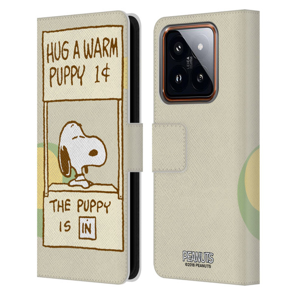 Peanuts Snoopy Hug Warm Leather Book Wallet Case Cover For Xiaomi 14