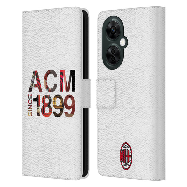 AC Milan Adults 1899 Leather Book Wallet Case Cover For OnePlus Nord CE 3 Lite 5G
