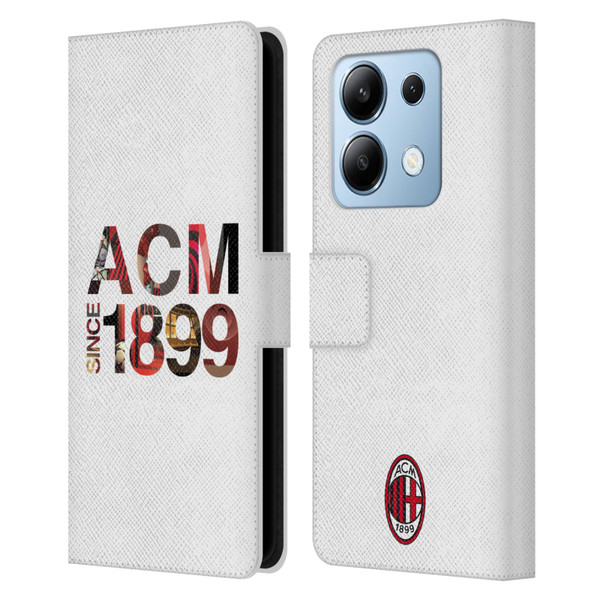 AC Milan Adults 1899 Leather Book Wallet Case Cover For Xiaomi Redmi Note 13/13 Pro 5G