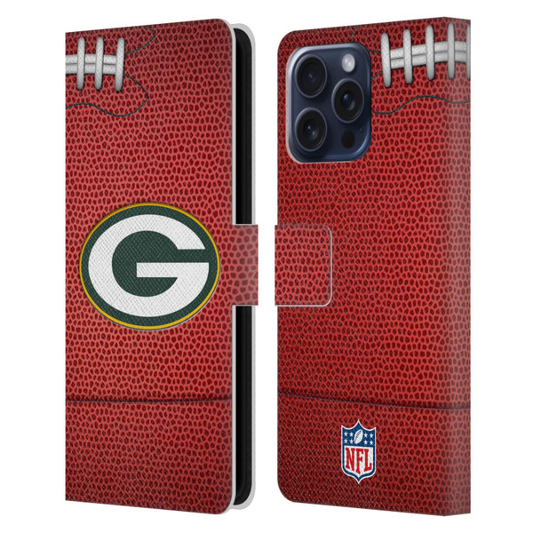 NFL Green Bay Packers Graphics Football Leather Book Wallet Case Cover For Apple iPhone 16 Pro Max