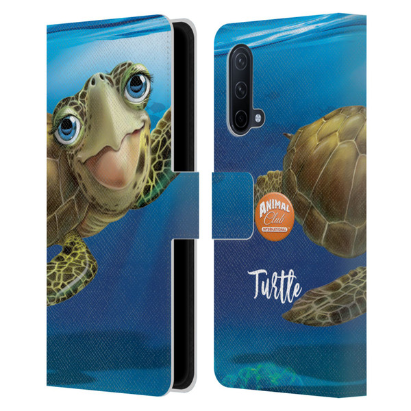 Animal Club International Underwater Sea Turtle Leather Book Wallet Case Cover For OnePlus Nord CE 5G